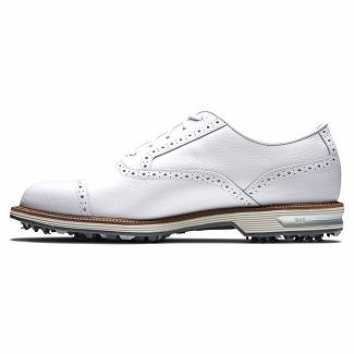 Men's Footjoy Premiere Series Tarlow Spikes Golf Shoes White NZ-432789